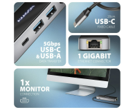 Axagon HMC-6GLN USB-C 5Gbps GLASS 6in1 hub - 1485455 - zdjęcie 5